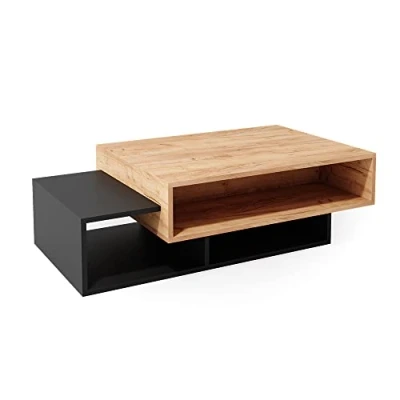 Image of Vicco Coffee table Bari, Anthracite/Gold power oak, 105 x 32 cm