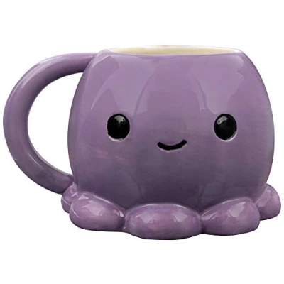 Image of Puckator Adoramals Octopus Head Ceramic Shaped Tea Coffee Mug Funny Home Accessories Cute Gifts for Girlfriend Large Mugs Men Women Hot Drinks Cups Presents Secret Santa Gift Cup Set