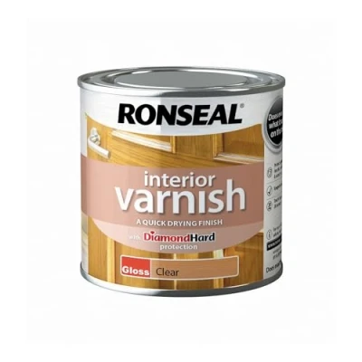 Image of Ronseal RSLIVGCL250 Interior Varnish Quick Dry Gloss Clear, 250 ml