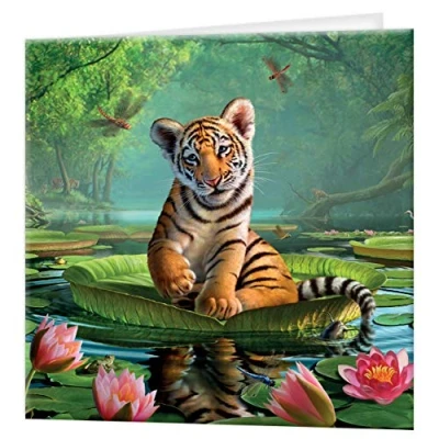 Image of 3D LiveLife Greeting Card Tiger Lily from Deluxebase. Lenticular Blank Cards with Envelopes. Cute All Occasion featuring Original Artwork by Jerry LoFaro.