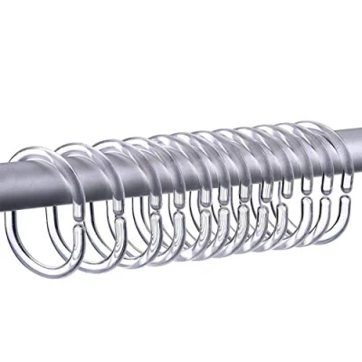 Image of 24 Packs Plastic Shower Curtain Rings Hooks for Bathroom Window Rod Clear