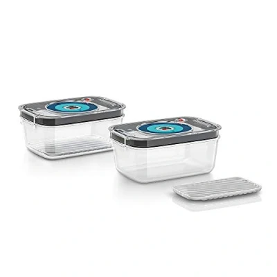 Image of Bosch Set of The 2 Vacuum Storage Boxes MSZV0FC2, Plastic, Transparent