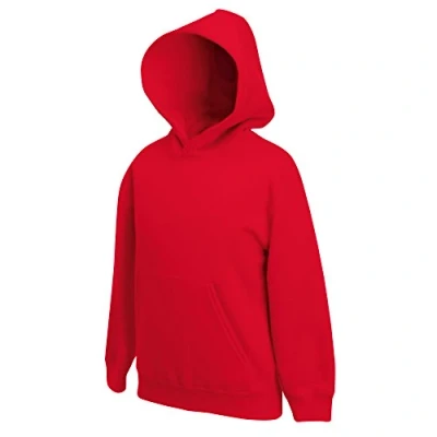 Image of Fruit of the Loom Unisex Kids Premium Hooded Sweat, Red, 12 13 Years (Manufacturer Size:34)