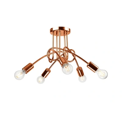 Image of Camilla Multi Arm Semi Flush Ceiling Light Cooper, 5x E27