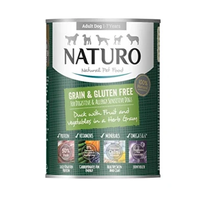 Image of Naturo Adult Dog Grain &amp; Gluten Free Duck in a Herb Gravy, 390g X12
