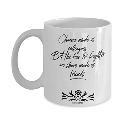 Image of MIPOMALL Chance Made Us Mugs Cup Leaving Gifts for Colleagues Boss Friends Men Women Work Wife Husband, Fun and Laughter, Christmas Presents MG0011