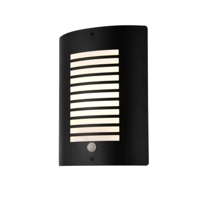 Image of Zink SIGMA Outdoor Slatted Wall Lantern with PIR Black