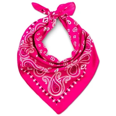 Image of Pink Bandana For Men &amp; Women Cotton Headband Paisley Hair Bandanas Pirate Scarf Headwear Cycling Cowboy Sports Neckerchief