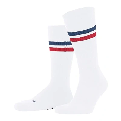 Image of FALKE Unisex Dynamic U SO Cotton Patterned 1 Pair Socks, White (Weiss Blau Rot 2068), 4 5