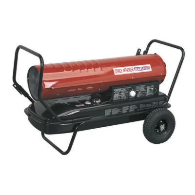 Image of Sealey Space Warmer Paraffin/Kerosene/Diesel Heater 175, 000BTU/Hr with Wheels