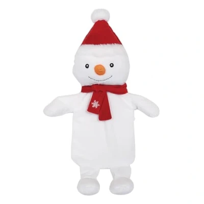 Image of Lesser &amp; Pavey Xmas Christmas Winter Themed Hot Water Bottle Penguin, Santa, Bear or Snowman (Snowman)