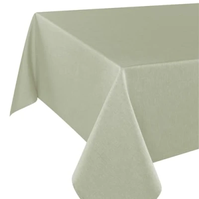 Image of Delindo Lifestyle Vienna Home Tablecloth, Modern Table Linen with Stain Protection for All Year Round, Green, 140 x 220 cm