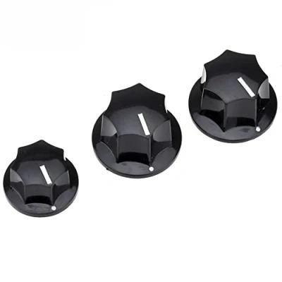 Image of Musiclily Pro Inch Size J Bass Knobs 2 Large and 1 Small Knob Set for USA Jazz Bass, Black