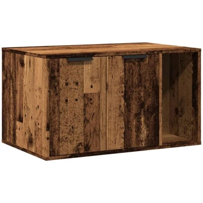 Image of Cat Litter Box Enclosure House End Table Old Wood Engineered vidaXL
