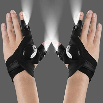 Image of 2 LED Flashlight Gloves Outdoor,Work with Light for Darkness Places, Fishing, Camping and Hiking &amp; Tools Gifts Handymen Men Women Boyfriend DIY Birthday