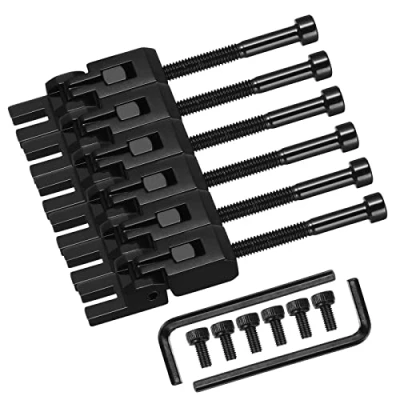 Image of SUPVOX Set of 6 Double Locking Systyem Locked Saddles for Floyd Rose Guitar Tremolo Bridge with String Lock Screws
