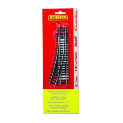 Image of Hornby HT8304 OO Gauge Right Hand Point Blister Pack Extra Track Pieces for Model Railway Sets, Train Scale 1:76