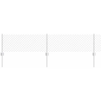 Image of vidaXL Chain Link Fence with 10 U Posts Silver 0.4x10 m Steel