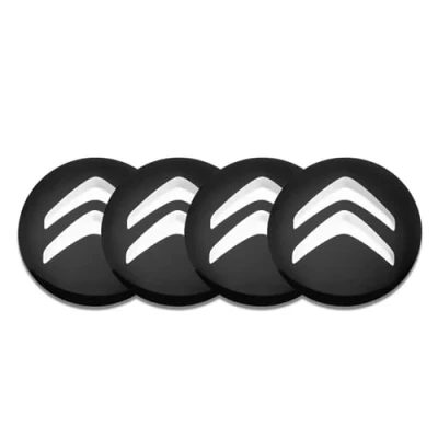 Image of SANSHAOS Car Center Hub Caps Sticker Wheel Centre Badge Logo Cap Trims for Citroen C4 Grand Picasso Sedan C3 C5 Berlingo Jumper 56MM, Set of 4,Black