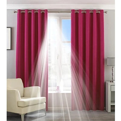 Image of Paoletti Two Curtain Panels, Polyester, Pink, 90 x (229 229 cm)