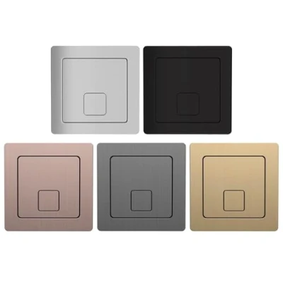 Image of Square Dual Flush Push Button for Cable Operated Cisterns Durable Construction, Water Saving, Adjustable Positioning, Fit or Surface Mount Options UK Standard BSP (Matt Black)