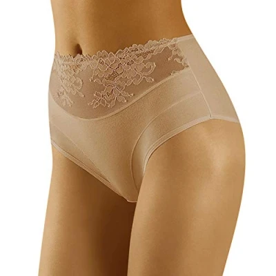 Image of Wolbar Women&#039;s Cotton Lace Briefs WB415, Beige,M