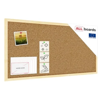 Image of ALLboards Cork Noticeboard 80x40 cm in Natural Wooden Frame