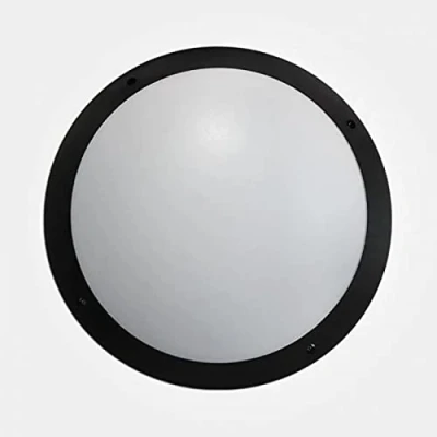 Image of Eterna 12W Standard Diffuser LED Amenity Ceiling/Wall Light + MW Sensor Black