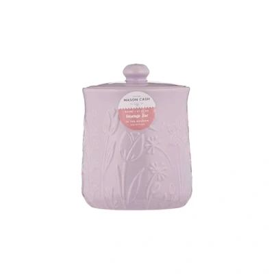 Image of Mason Cash In the Meadow Small Storage Jar 800ml Embossed Floral Design, Durable Stoneware, Airtight Lid Ideal for Tea, Coffee, Sugar, Rice Classic Kitchen