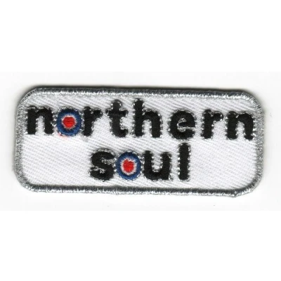 Image of Sew on Iron Embroidered Patch Northern Soul MOD Roundel Target Bar Badge