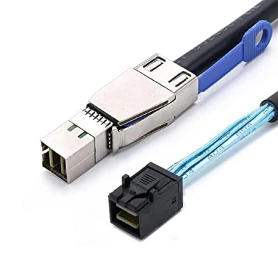 Image of Allowish Mini SAS SFF 8644 with IC to 8643 Server Connection Cable (1m,Black)