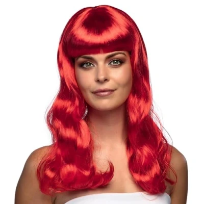 Image of Boland 85872 Chic Long Hair Wig with Fringe Red