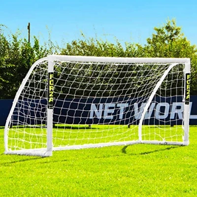 Image of FORZA Match Football Goal [6 Sizes] Lightweight &amp; Weatherproof PVC Garden Goals Optional Target Sheets (8ft x 4ft, Without Sheet)