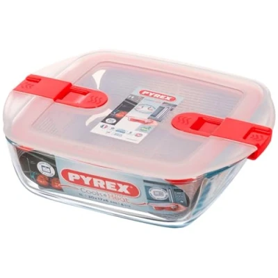Image of Pyrex 211PH00/7146 Microwavable Glass Storage Container, Plastic, Clear
