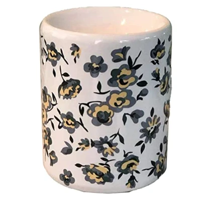 Image of Puckator Pick of the Bunch Peony Printed Oil Burner Ceramic Living Room Accessories Wax Liquidizer Burners For Essential Oils Scents Melter Melt Holder Fragrance