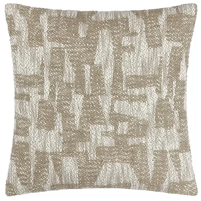 Image of Hoem Ola Jacquard Feather Filled Cushion Taupe Cotton Size 45 cm x