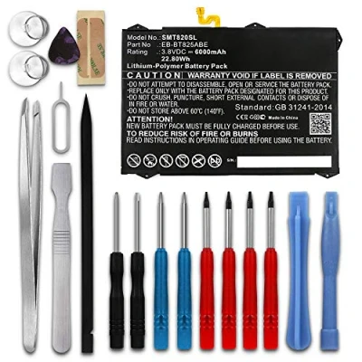 Image of subtel® Battery Replacement for Samsung Galaxy Tab S3 (SM T820 / SM T825) EB BT825ABA Tablet PC Pad Substitute Power Pack 6000mAh Capacity + Tool kit