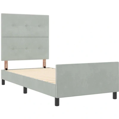 Image of vidaXL Light Grey Velvet Bed Frame 80x200 cm