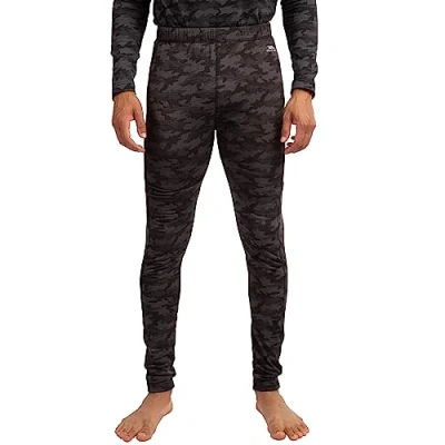 Image of Trespass Mens Base Layer Pants Trousers Quick Dry Derren Dark Grey