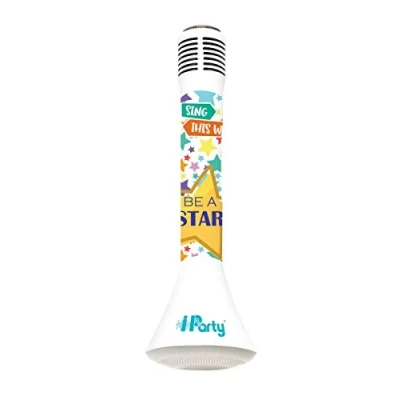 Image of Lexibook, iParty, Karaoké micro Star Bluetooth® with Voice changer function, Microphone for singing, Built in light speaker 5W, SD slot, White/Blue, MIC210
