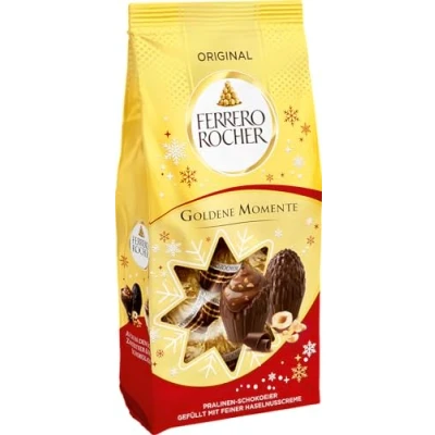 Image of Rocher Golden Moments Milk Chocolate Christmas Gift for Sharing 90g Bag