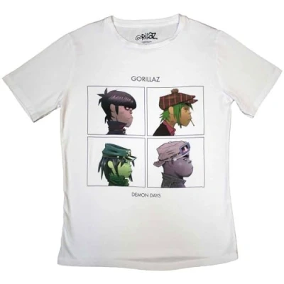 Image of Paradiso Clothing Gorillaz Demon DAYS Print Tshirt, Women&#039;s, Size: Medium, White