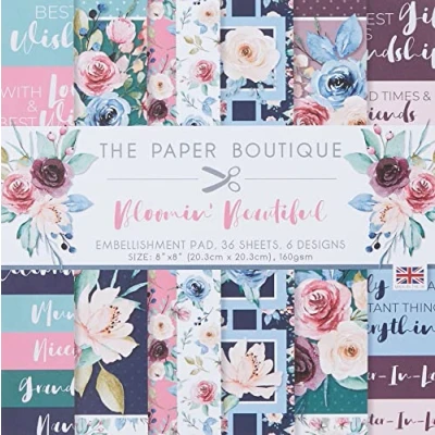 Image of The Paper Boutique Bloomin Beautiful Embellishments Pad,8&quot;x8&quot;