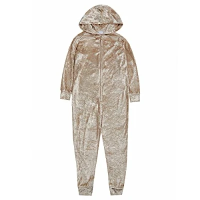 Image of Undercover Girls Crushed Velvet Onesie 15C539 Gold 7 8 Years