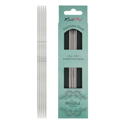 Image of KnitPro Mindful Double Pointed Needles 15cm 2.50mm 3pcs, Silver