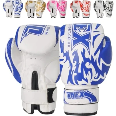 Image of ONEX Junior kids Boxing Gloves Sparring * Pro 2oz 4oz 6oz Punch Bag Fight MMA Muay Thai Grappling Mitts Martial Arts Training Kickboxing Punching Glove (6oz, Blue)