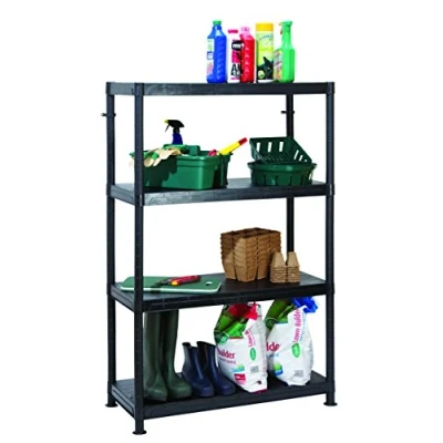 Image of Garland Self Assembly Plastic Shelving 4 Shelf Unit 90cm L x 40cm W 140cm H