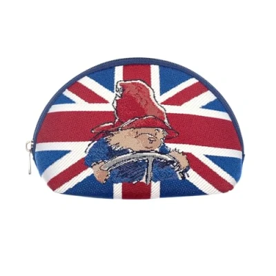 Image of Signare Tapestry Paddington Bear Union Jack Ladies Small Cosmetic Make Up Bag for Women, Ideal Travel, Vegan Eco Friendly Woven Fabric