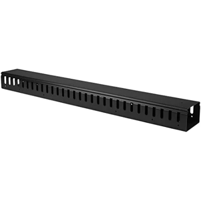 Image of StarTech.com 3ft (1m) Vertical Cable Management Duct with Cover 0U Open Slot Finger Wire Raceway for 19 Inch Server Rack Slotted Cord Channel (CMVER20UF)