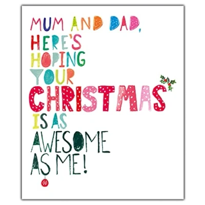 Image of Emotional Rescue Mum And Dad Christmas Card, Funny Cards Dad, Xmas Card For Them Funny, Multi (XFW2289)